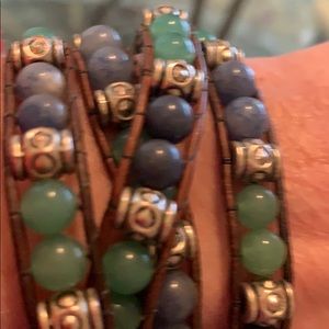 Jade/Lapis Chan Luu style 4 wrap bracelet